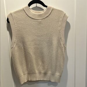 a new day Cream Ribbed Sleeveless Mock Neck Sweater Tank